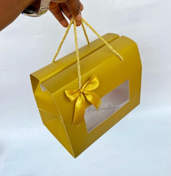 Gold food box with window